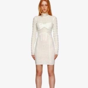 NWOT $1190 Herve Leger Shadow Stripe Mini Dress S